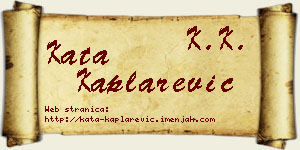 Kata Kaplarević vizit kartica